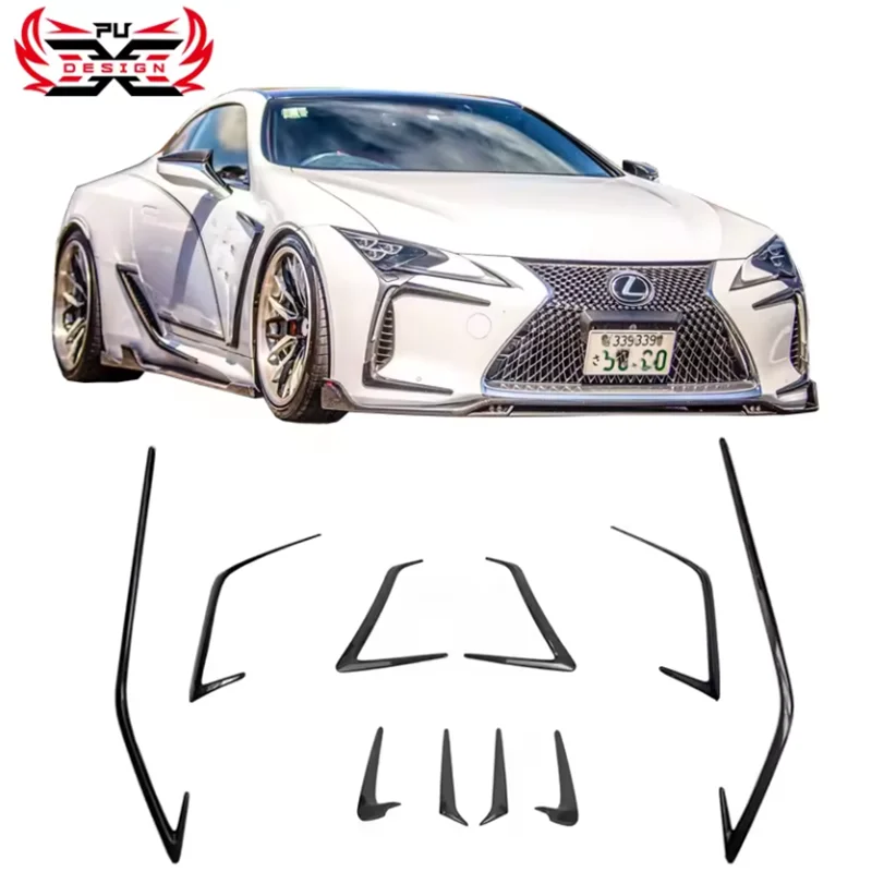 Dry Carbon Fiber Front Bumper Front Canards Fender Door Canards Splitter For Lexus LC500 LC500H Body kit