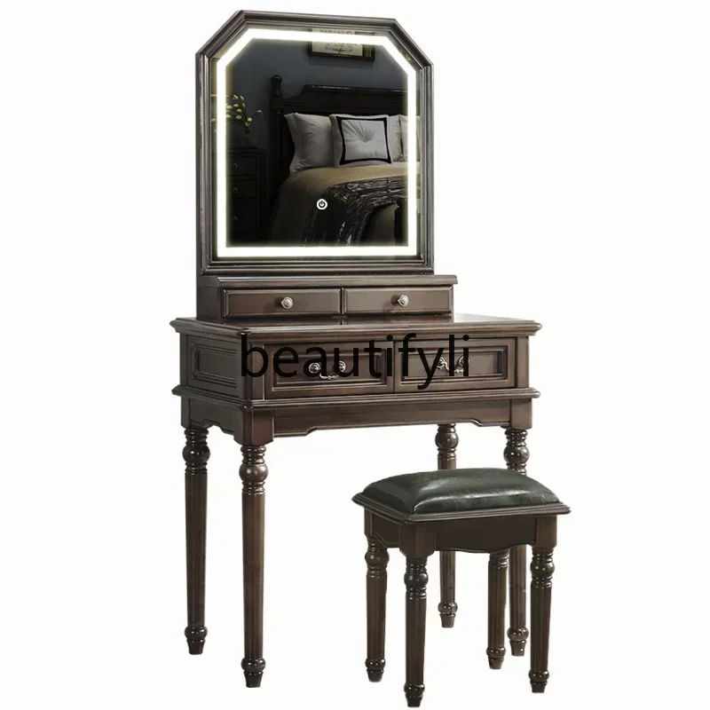 2003 Log with light 40-45-50 - 60-70-80 - 90cm 1m American Internet celebrity led Small dressing table Dresser table