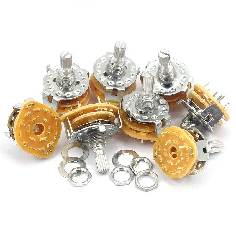 RS25 Band switch 1P11T 2P4T 2P5T 2P6T 3P3T 3P4T 4P3T Mount Rotary Switch Selector Band Knob Switch Band Switches