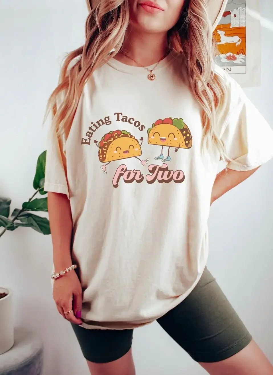 Eating Tacos for Two Pregnancy T Shirt Baby Announcement Reveal Retro Maternity Cinco De Mayo