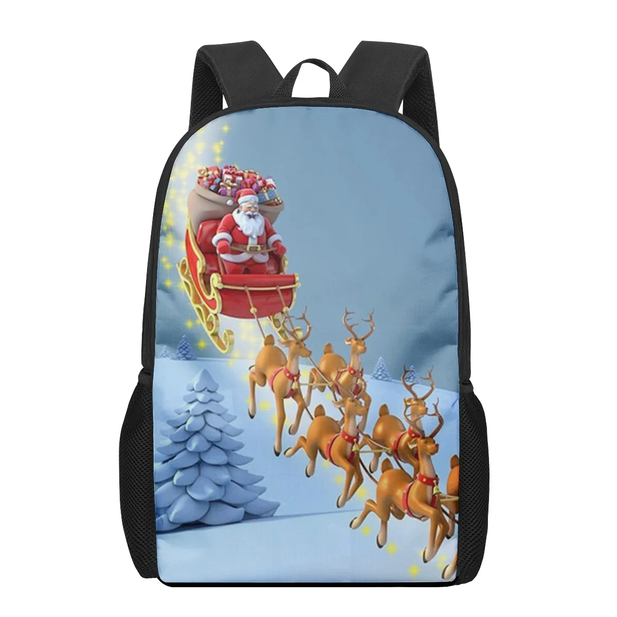 Christmas Santa Claus Printing Children's Backpacks Students Children Boys Girls School Shoulder Bags To Go Out Shopping,Travel