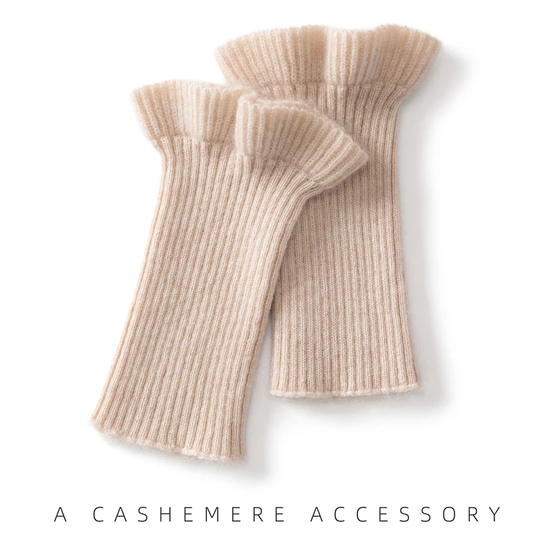 Autumn and winter new cashmere warm wrist protection men's and women's knitted sleeves, thickened handguard wrist fake sleeves