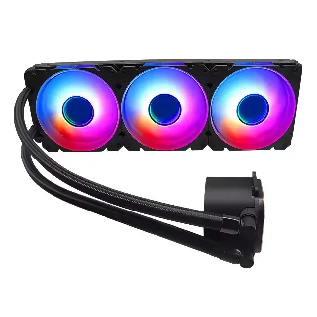 Custodia da gioco all'ingrosso da 360 mm Aio Liquid Computer Cooler Argb Ventola per PC con illuminazione Testa d'acqua per CPU da giocatore