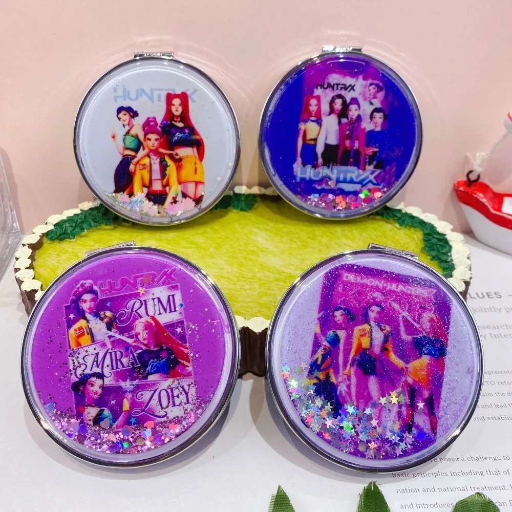 1PC Kpop Demon Hunters Opvouwbare make-upspiegel Draagbare dubbelzijdige spiegel Studentenslaapzaal Desktop Klein cadeau