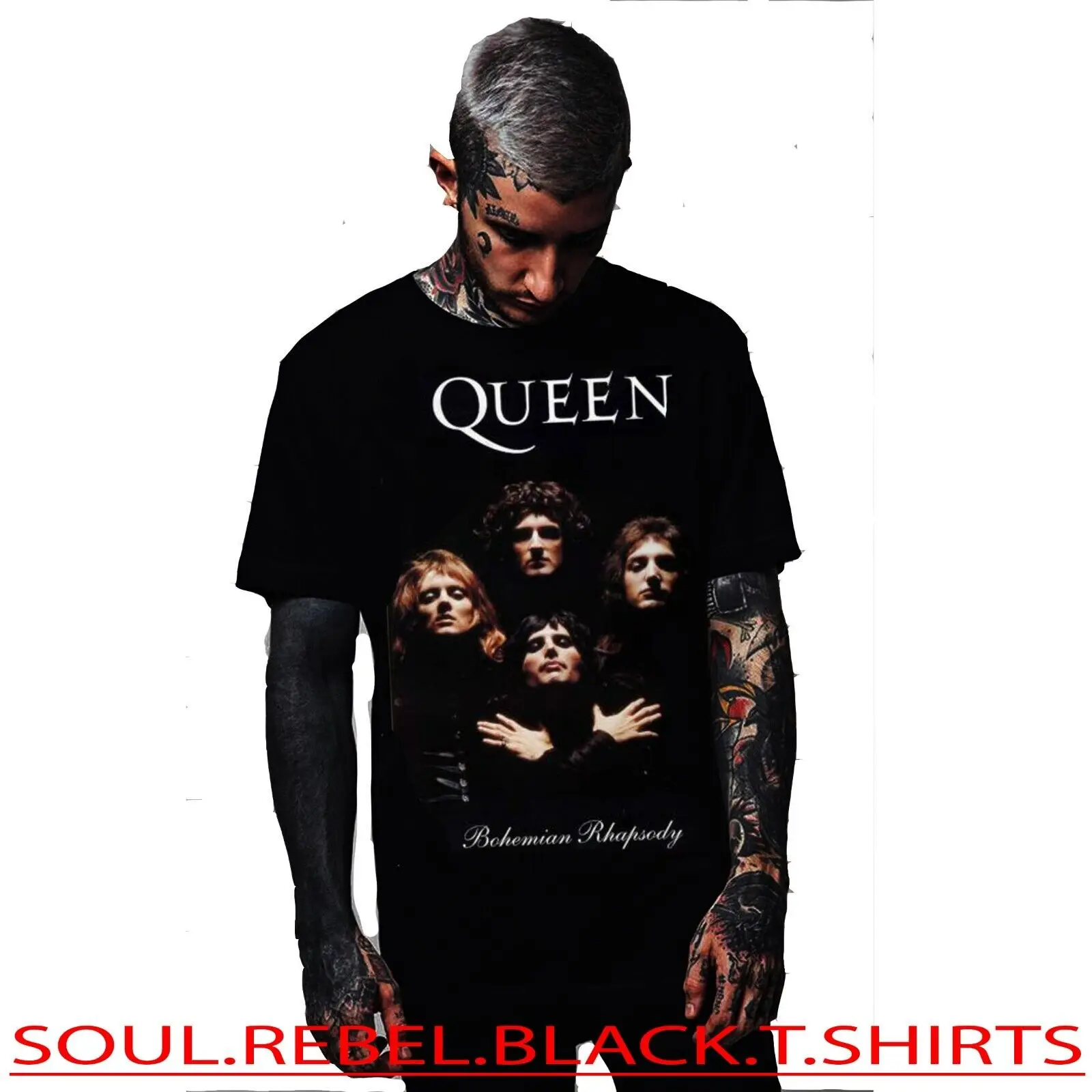 

QUEEN BOHEMIAN RHAPSODY CLASSIC ROCK PUNK ROCK T SHIRTS