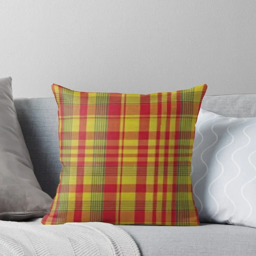 

Traditional Creole, Madras Throw Pillow Cushion Child ornamental pillows for living room Pillow
