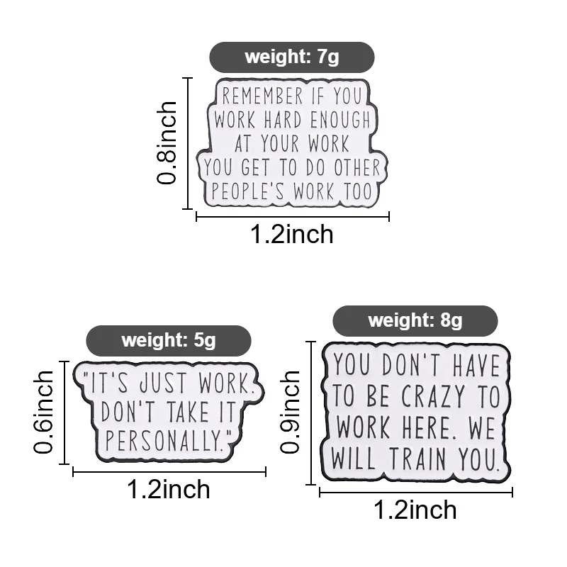 Sarcastic Worker Enamel Pins Funny Coworker Work Quotes Brooches Fun Office Humor Lapel Badges Jewelry Gift for Friends