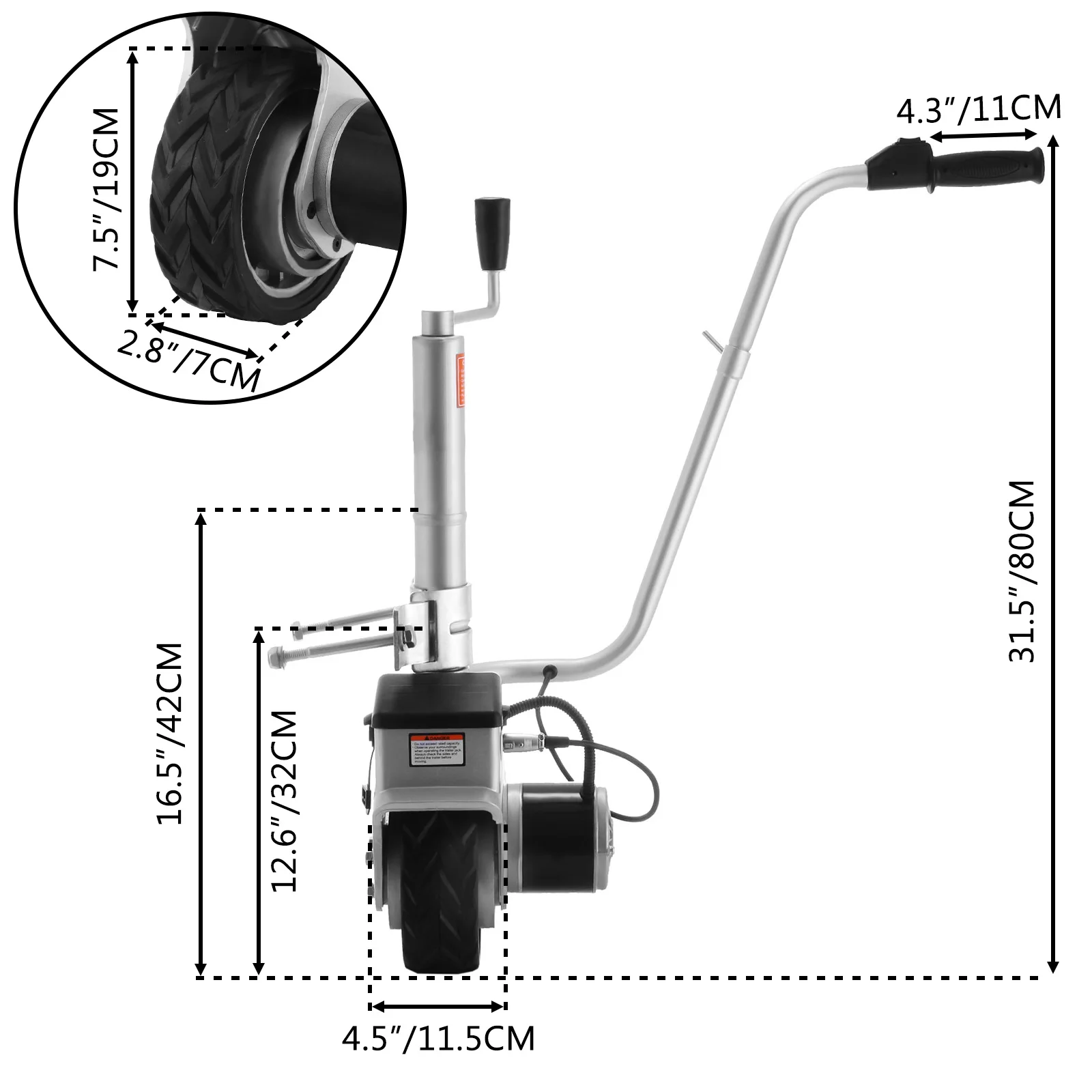 Vevor-セミトレーラー350W,12V,電気トレーラージャック,max車両,5000ポンド。