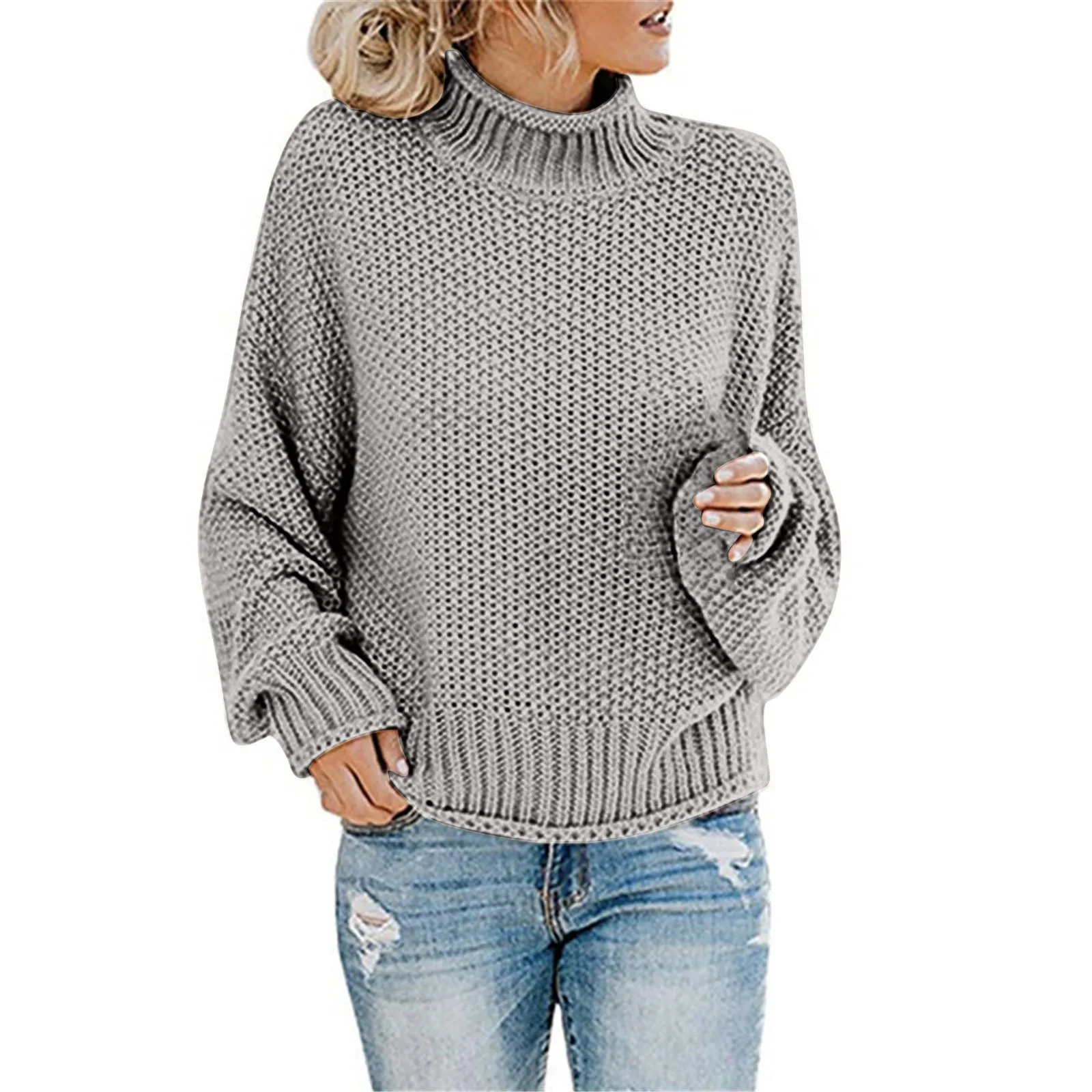 Long Sleeve V Neck Sweaters Women\'S Cotton Crochet Ruffles Pullovers Autumn Winter Keep Warm Fashion Sweatshirts Casual Blouses