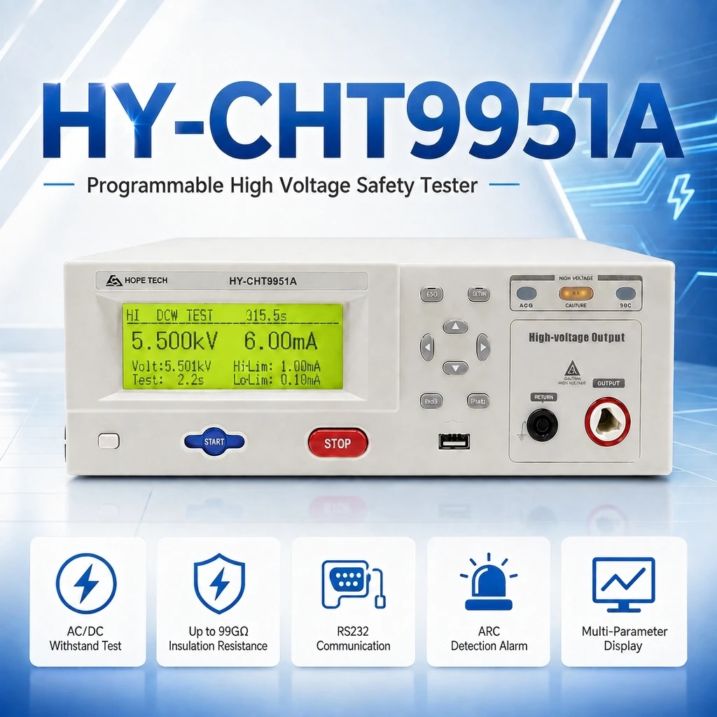 Resistance and Leakage Current Testing Programmable High Voltage Hipot Tester for Photovoltaic Module Insulation