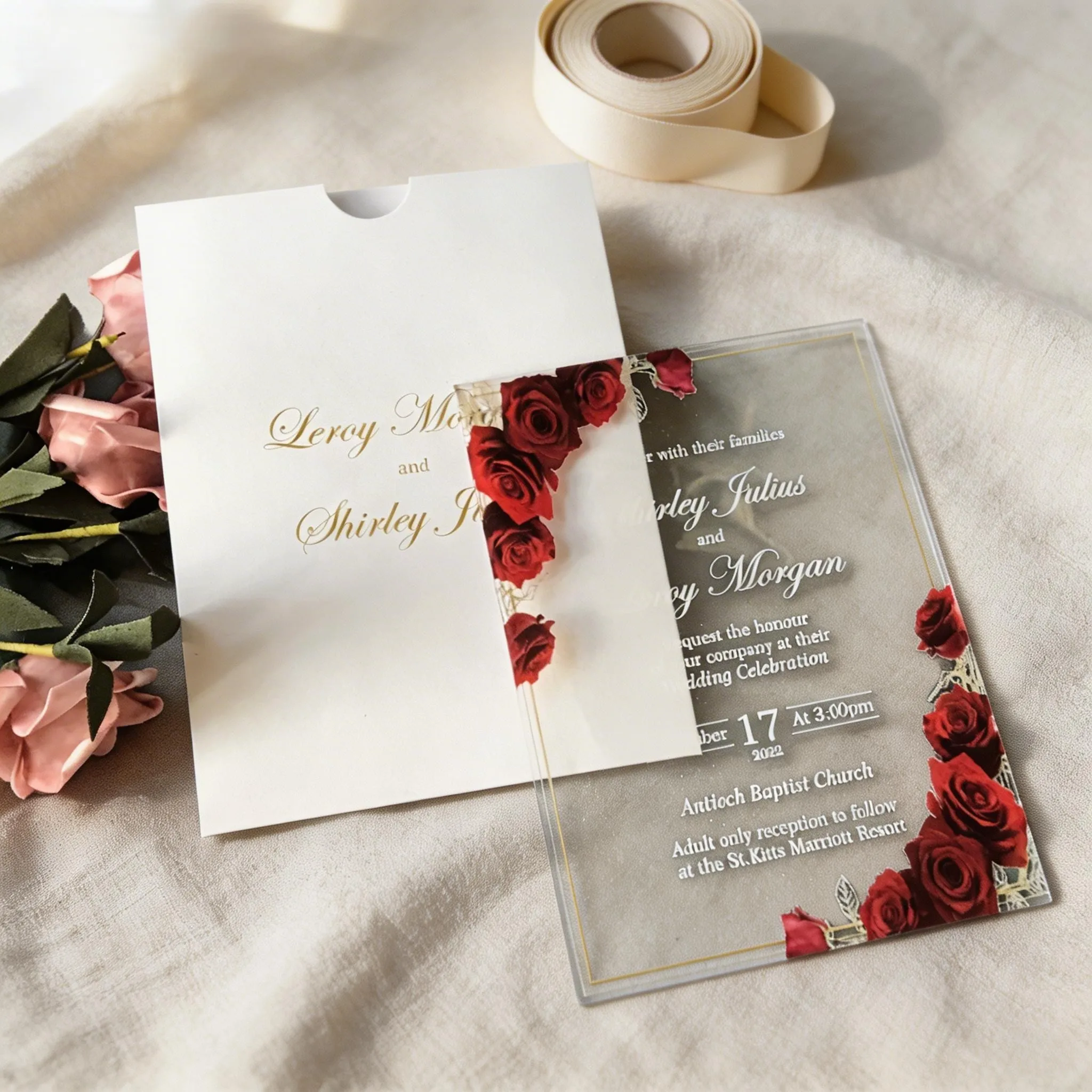 

10 шт. индивидуальных прозрачных акриловых приглашений на Quinceanera, персонализированные приглашения на 15-летие с роскошными конвертами, декор для мероприятий