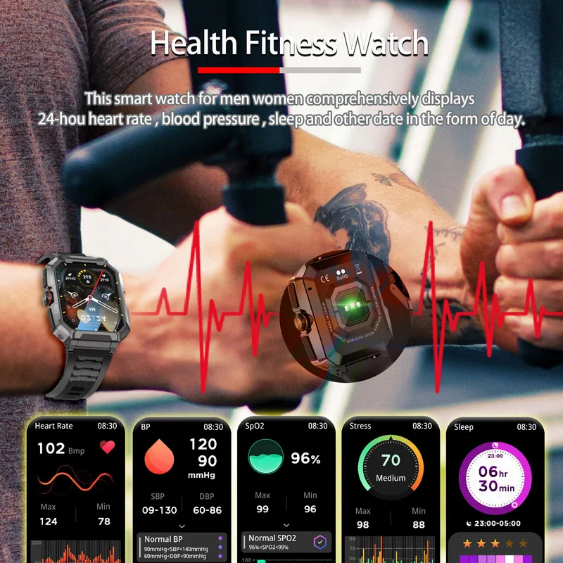 2023 novo relógio inteligente homens militar robusto ip68 à prova dip68 água relógios bluetooth chamada 1.85 smartwsmartwfitness smartwatch para