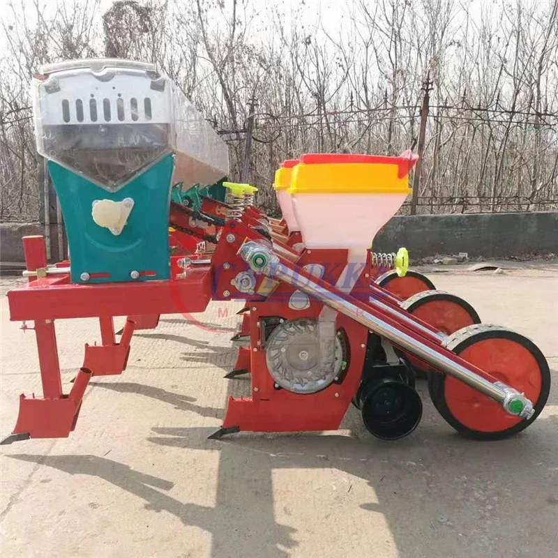 Tractor Mounted 4 Rows Precision Corn Seeder with Seed Wheels Seed Fertilizing Drilling 2024 Hot