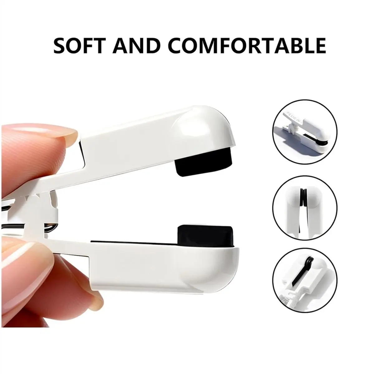 A75K 2 Pair Ear Clip Electrode Double-Sided Rubber Head Comfortable, Compatible for Tens Unit & Stimulation