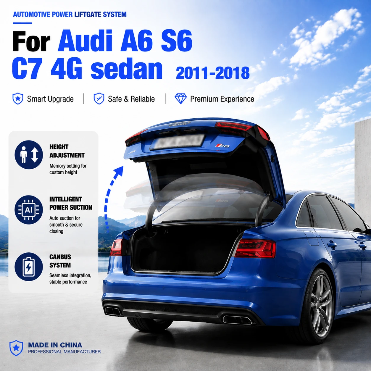For Audi A6 S6 C7 4G sedan 2011-2018 Electric tailgate automatic suction locks suitable Trunk modification system