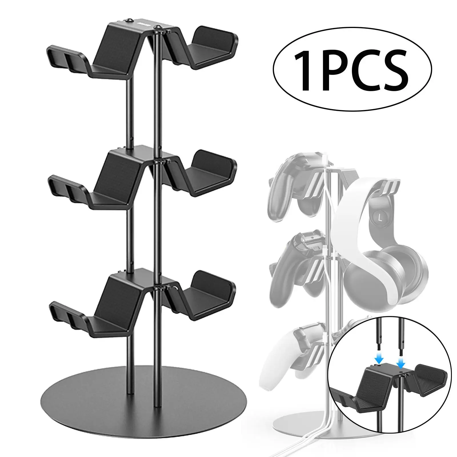 Game Controller Stand Game Controller Hanger Gaming Accessories 3 Tiers Headphone Stand Controller Display Stand for Desk Floor