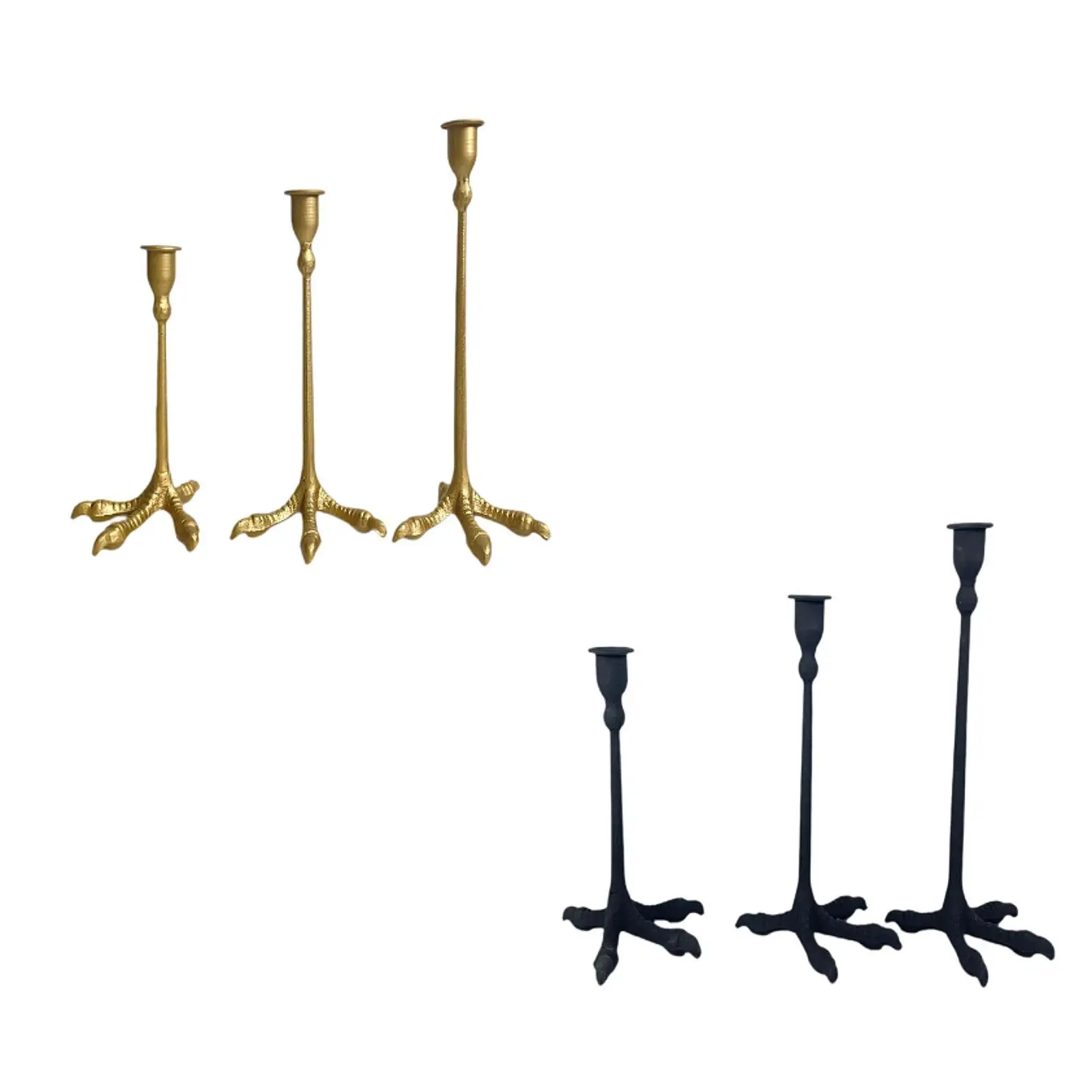 

3Pcs Iron Taper Candle Holder Ornament Stable Candlestick Stand Candle Stand for
