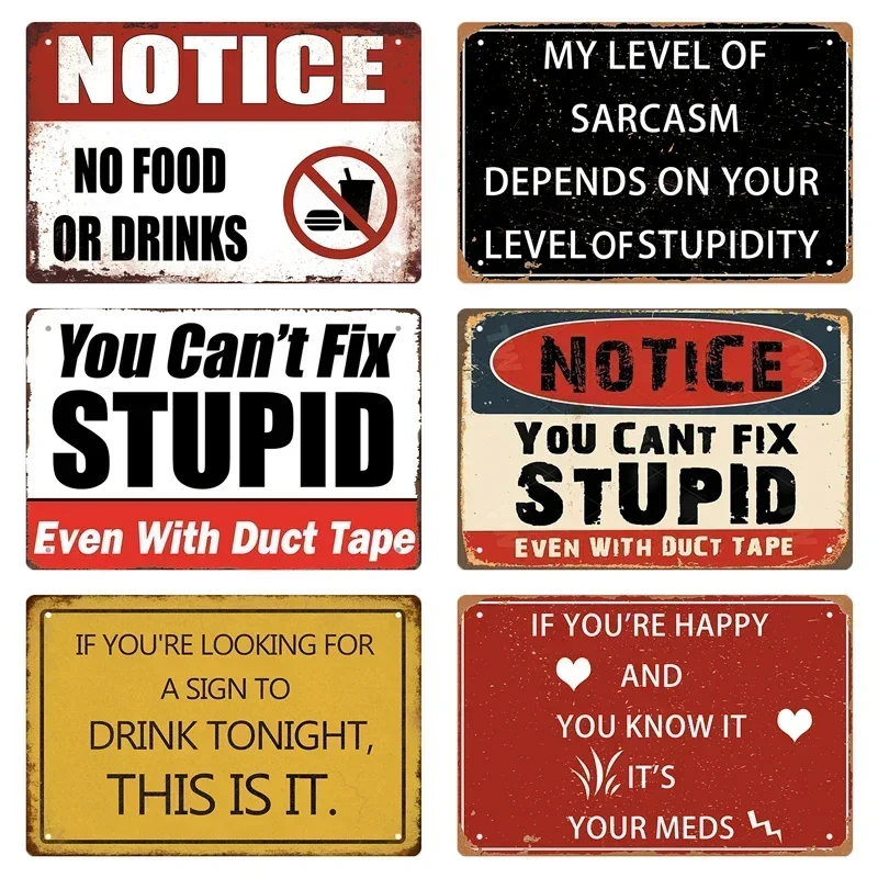 روح الدعابة رسالة معدنية خمر اللوحة الرجعية لوحة ملهمة إقتباس المرحاض تين تسجيل تحذير شعار المنزل مكتب بار 8X12 بوصة ديكور