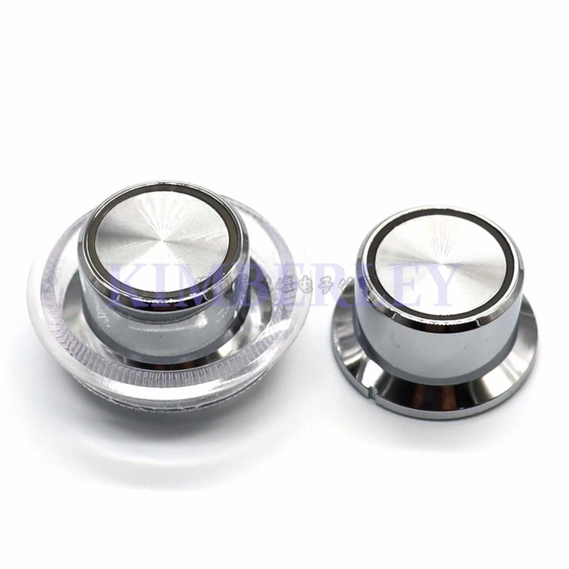 2 Piece Potentiometer Translucent Knob Cap Electroplating Cap Light Guide Knob Cap Amplifier Knob With Transparent Light Cup