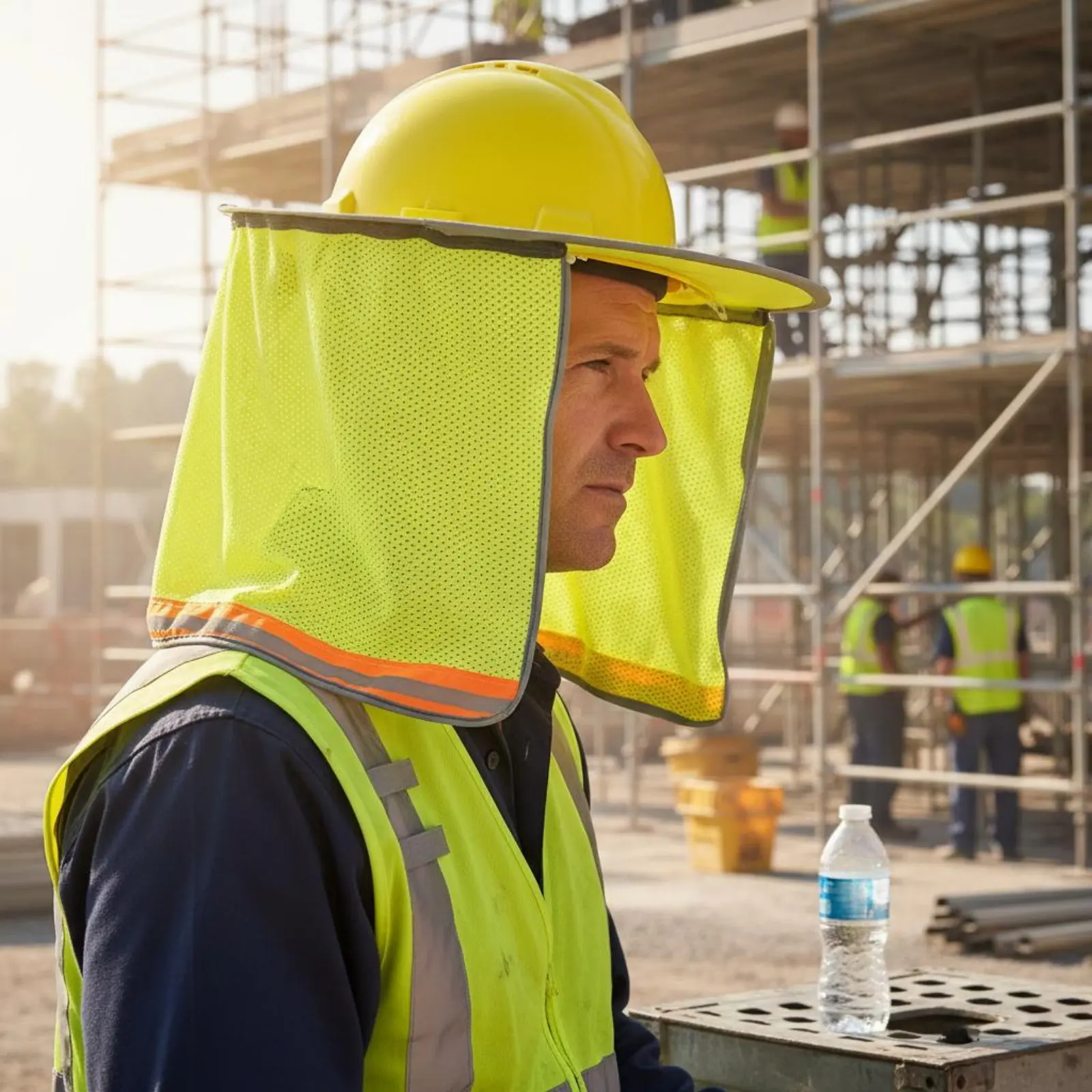Hard Hat Sun Visor Universal Fit Full Visor Extension Neck Cover Hard Hat Neck Shade Reflective Strip Safety Workwear Easy