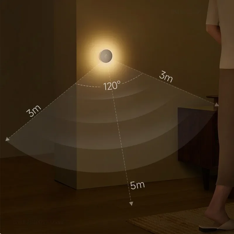 2024 New Xiaomi Mijia Led Induction Night Light 3 Lamp Adjustable Brightness Infrared Smart Human Body Sensor with Magnetic Base