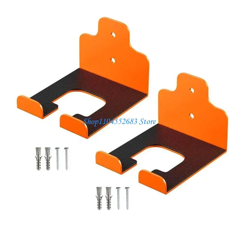 Garage and Shed Garden Power Tool Rack, Metal Wall Mount U-Slot Support, 2 Pack with Screws for Long-Handle Storage Use