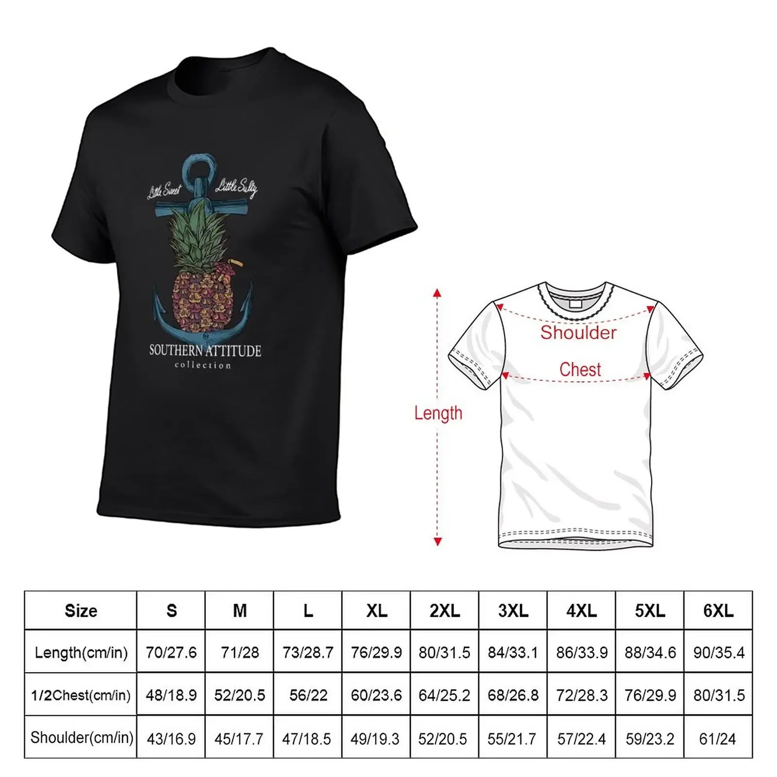 Pineapple Anchor Heather Coral T-Shirt anime summer clothes sweat mens graphic t-shirts funny