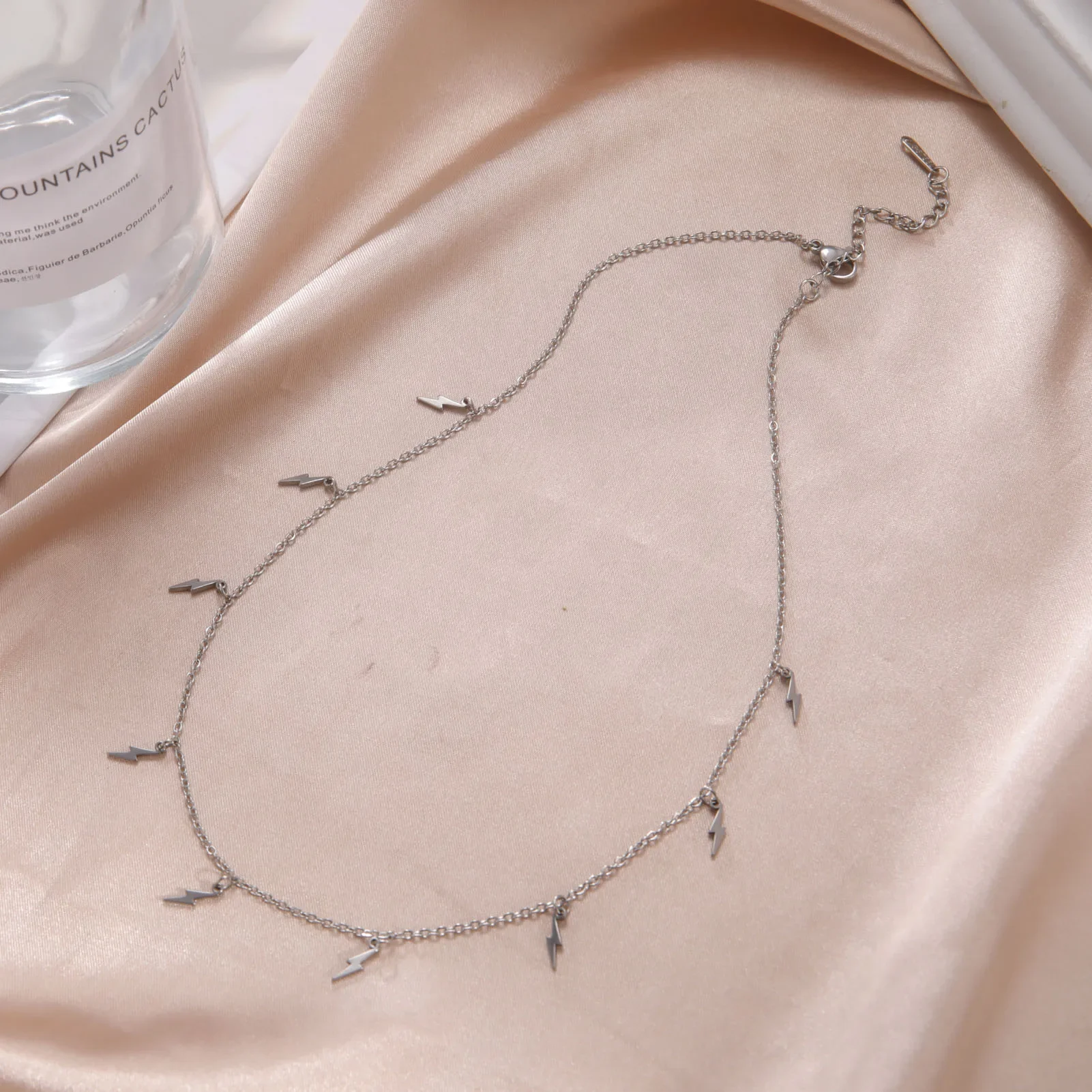 Skyrim Lightning Charm Necklaces Choker Women Stainless Steel Gold Color Clavicle Chain Jewelry 2026 Mother's Day Gift New In