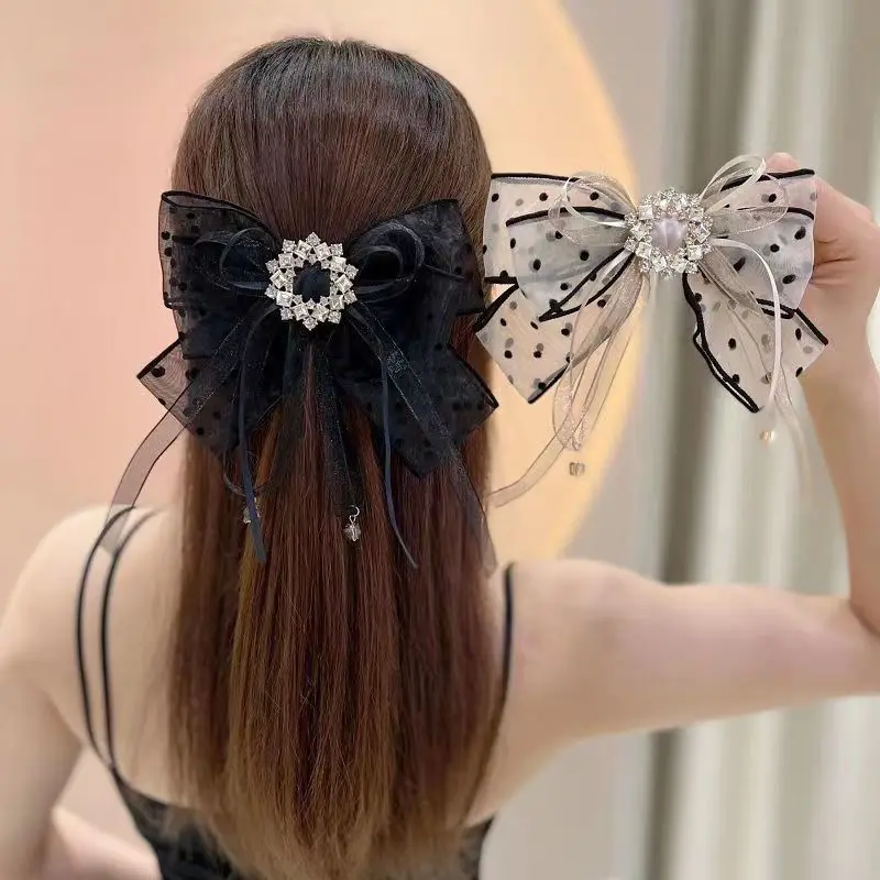 Leuke Boog Haaraccessoires voor Vrouwen Dot Lint Haarspeld Clip voor Meisjes Haarspeld Haarornament Vrouwen Vlinder Haarspeldjes Hoofddeksels