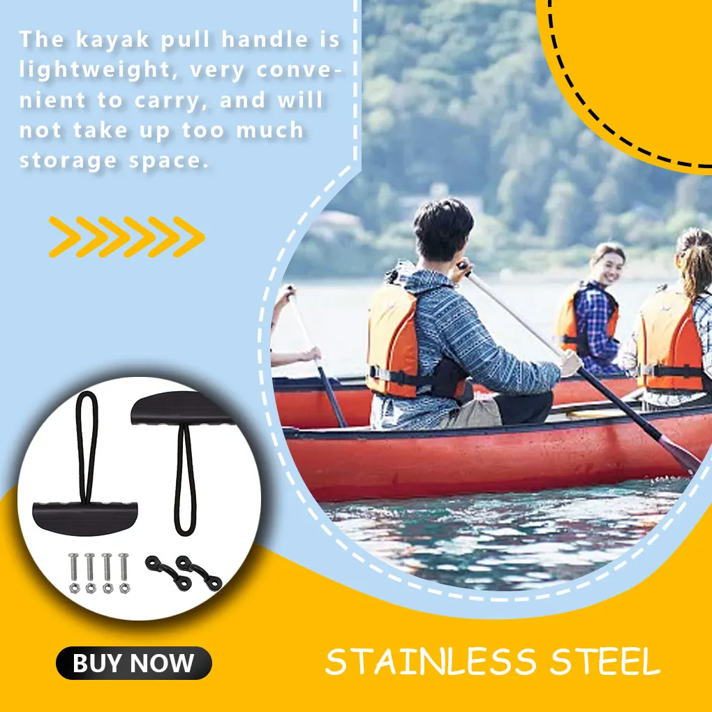 Kayak Carry Handle Boat Yacht Side Mount Handles Pull T-Handle Pad Eyes Water Sports Rowing Parts Kit Accessories