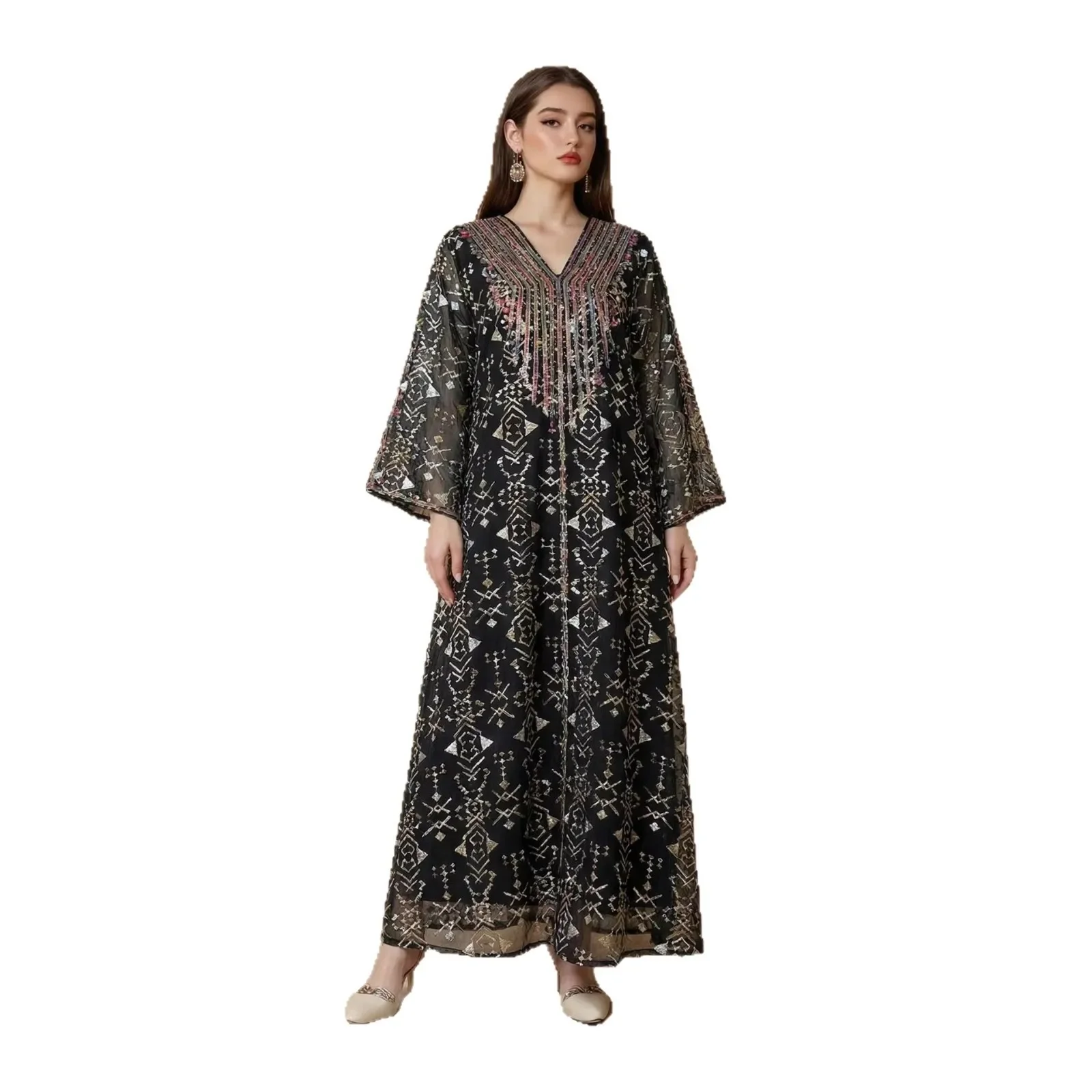 

Праздничное женское платье с вышивкой, абайя, вечернее платье, длинный арабский халат, марокканский кафтан, 2026, Дубайский кафтан, джалабия, платья для Рамадана, длинные платья