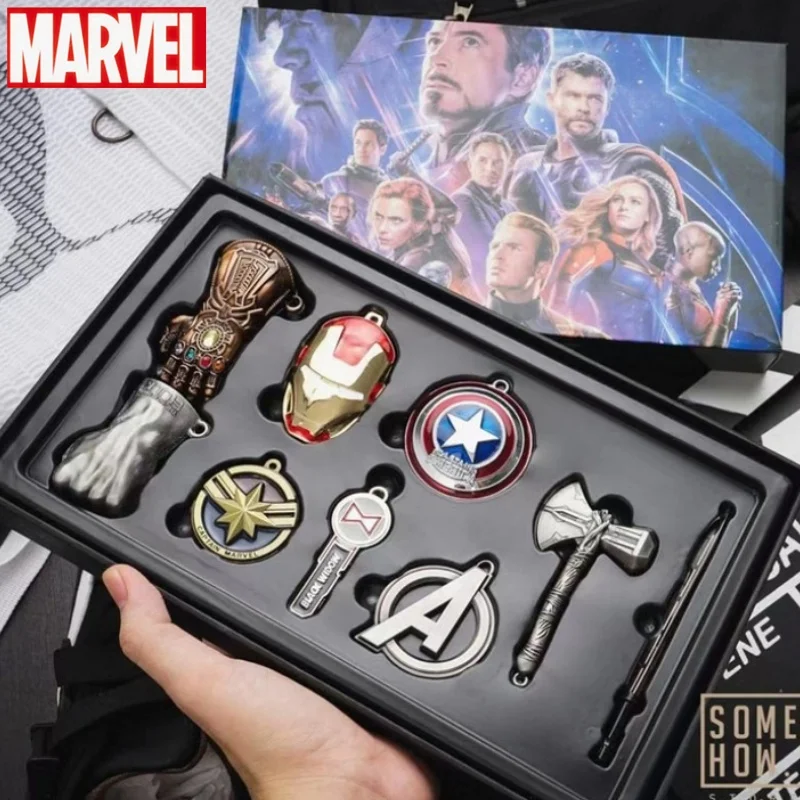 마블 액션 피규어 장식 장난감, 토르 액스 다리미 맨 타노스 장갑 키체인, 어벤져스 엔드게임 자동차 키 펜던트, 생일 선물