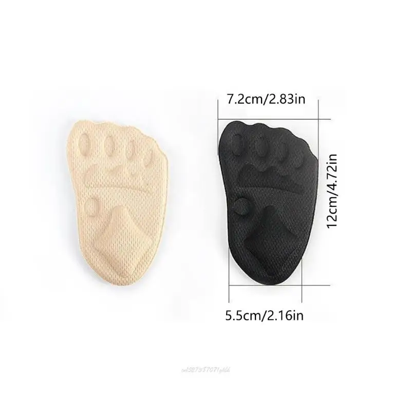 X5XA 4Pairs Foam Forefoot Cushion Heel Insoles Pads Blister Prevention Adhesive Shoe Inserts For Women High Heel Dress Shoe