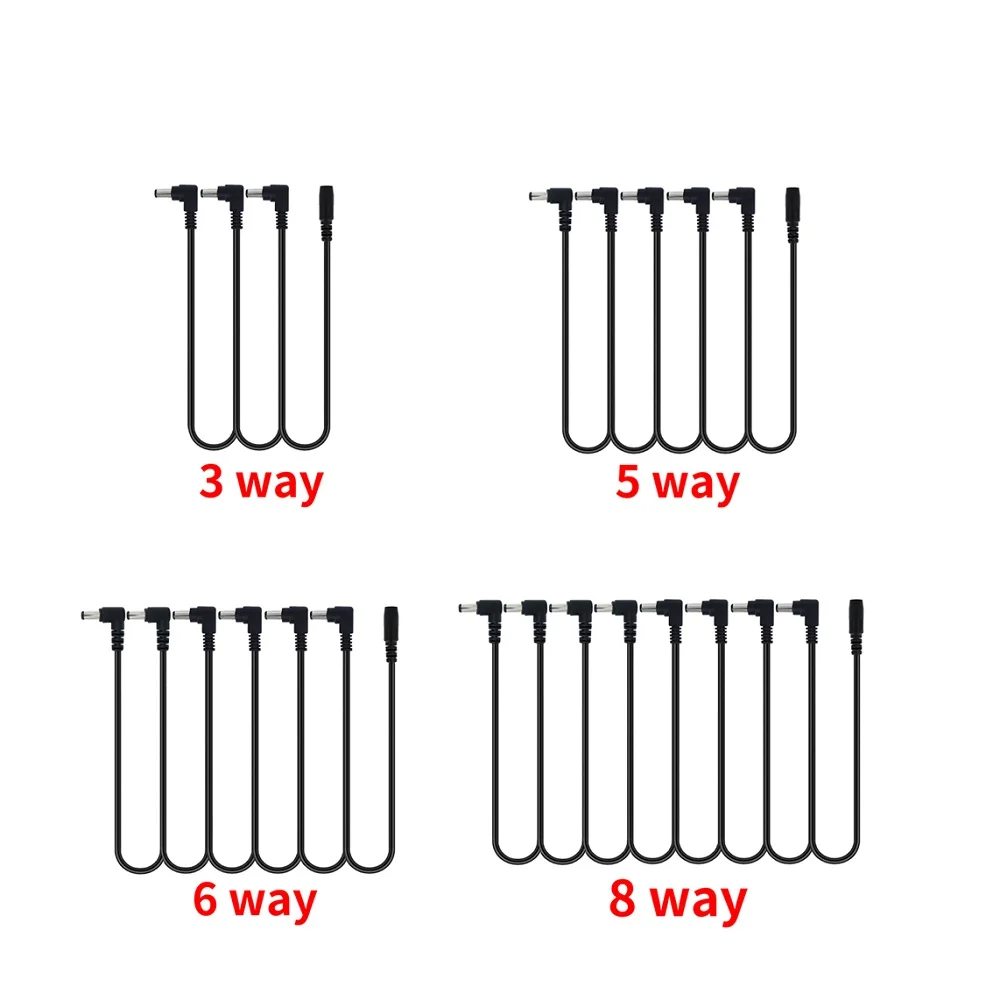 Daisy Chain 1 to 3/5/6/8 Ways Guitar Effects Pedal Accessories Power Supply Cable for 9V DC Adapter Plug