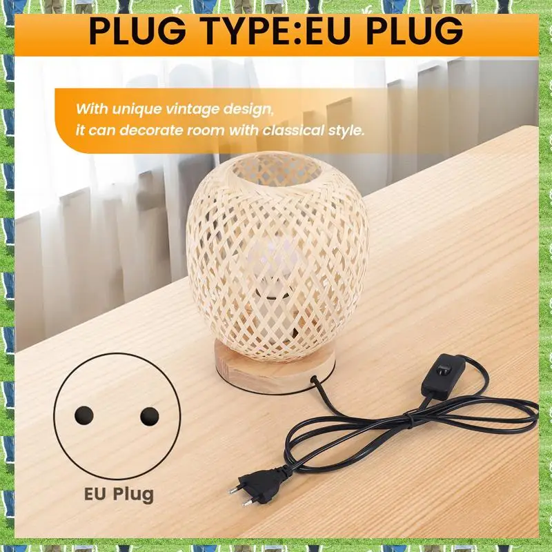 

FTS Настольная лампа из бамбукового ротанга в японском стиле, прикроватная лампа, настольная лампа для спальни, украшение своими руками