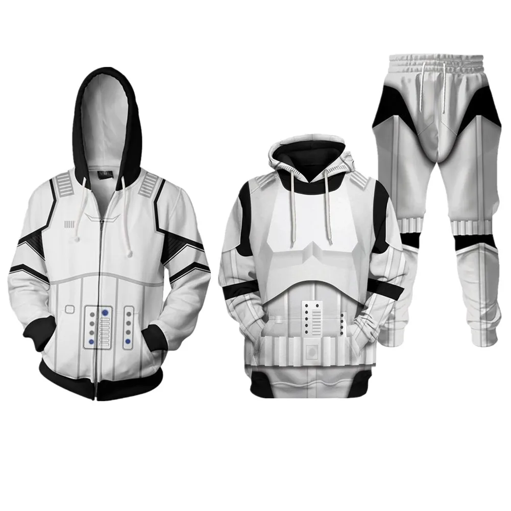 

Male Imperial Cosplay Stormtrooper Costume Hoodies Pants Outfits Fantasy 3D Printed Roleplay Halloween Carnival Suit Accessories