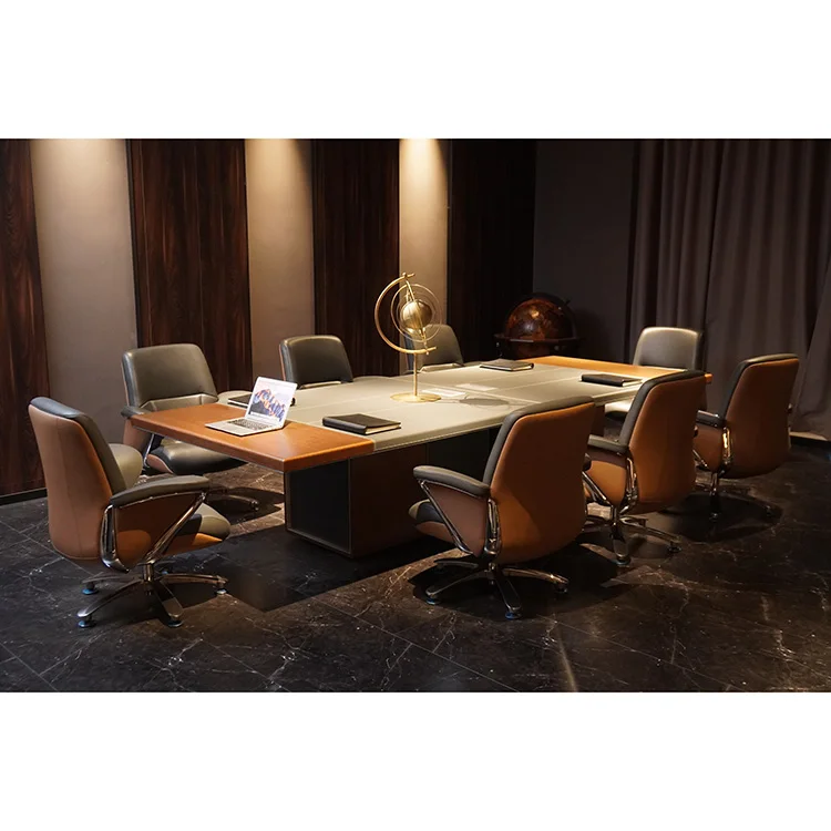 

Large Stock Top Quality Dark Wood Conference Table Luxury Wooden Conference Table