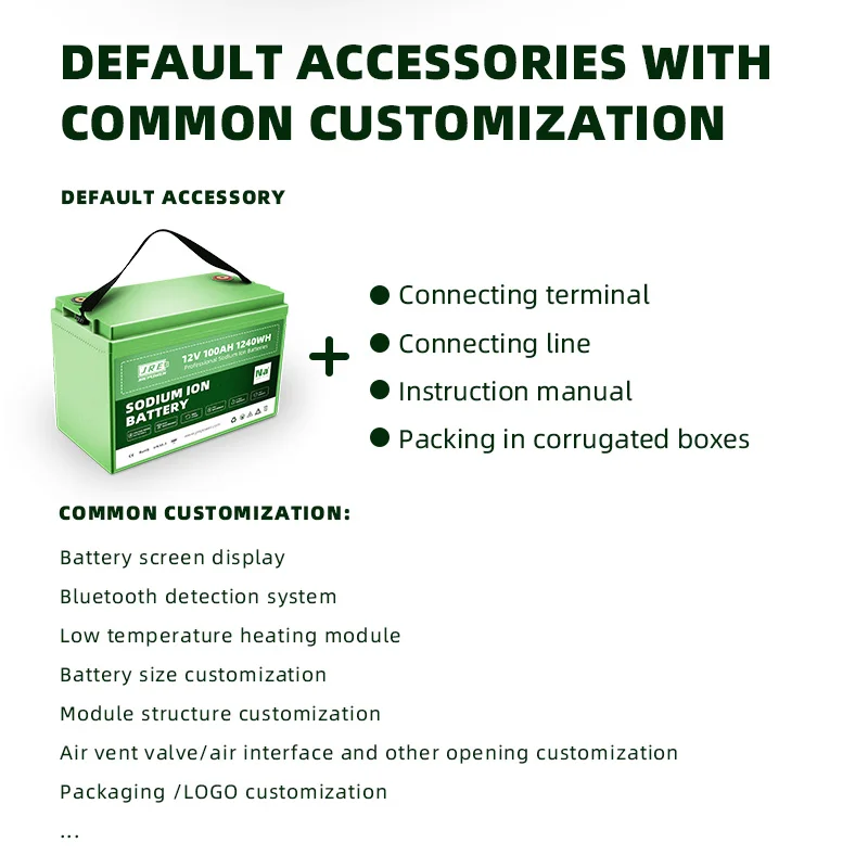 New Technology Light Weight Long Cycle Life 3.1V Sodium Ion AA 12V 100Ah NA Battery Cylindrical