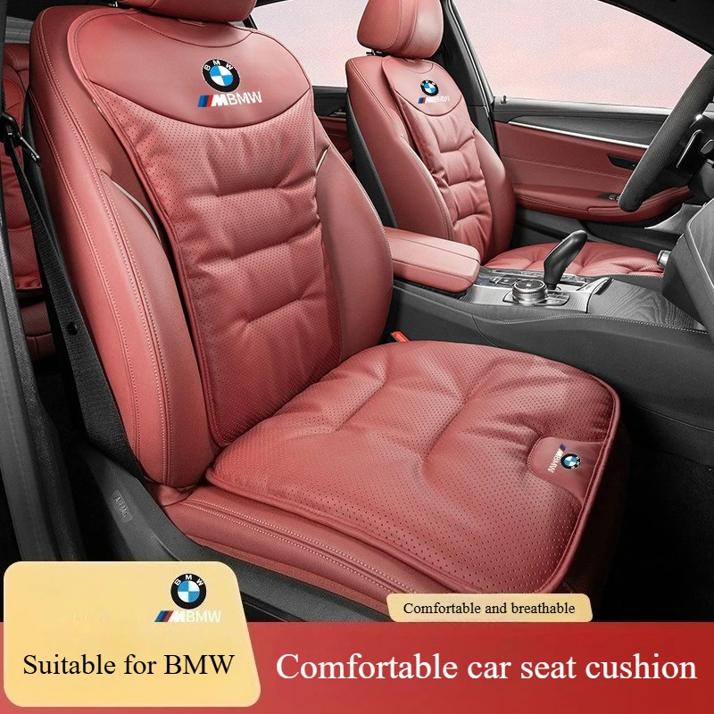 

Car Seat Cushions Nappa Leather Breathable Suitable for BMW 3 5 7 Series X1 X3 X5 X7 Universal Fit Four Seasons