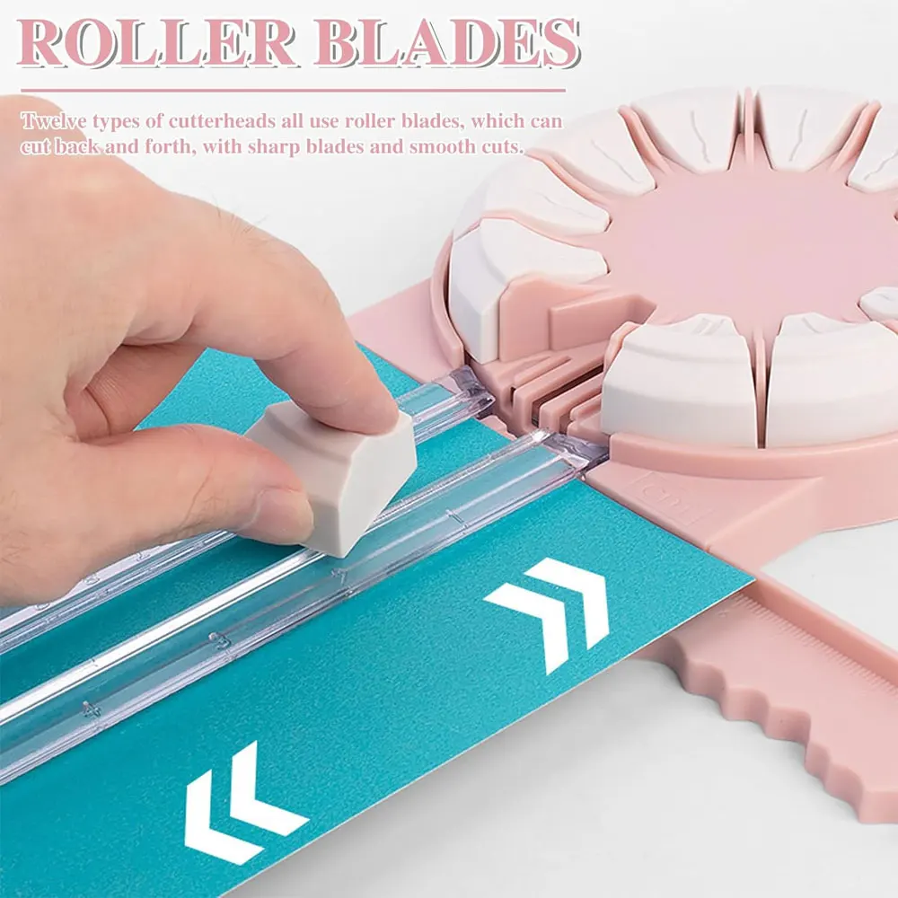 قطعة واحدة 12 في 1 لقطع الورق مع دليل خط القطع، 360 درجة ° دوران، مناسب لسكرابوكينغ اليدوية والبطاقات ورق تغليف صندوق الهدايا. #3