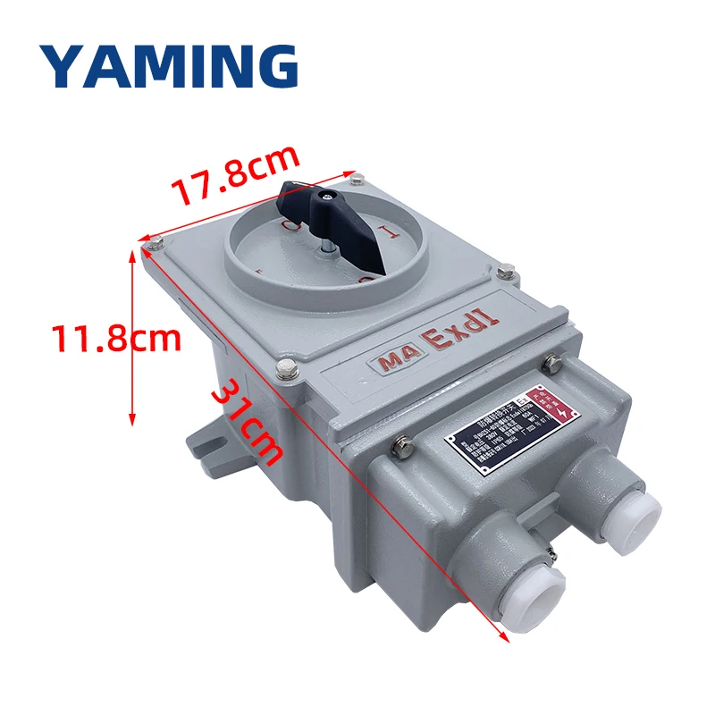 Interruptor rotativo à prova de explosão com controle de parada de partida trifásico 380V 60A de alumínio EX