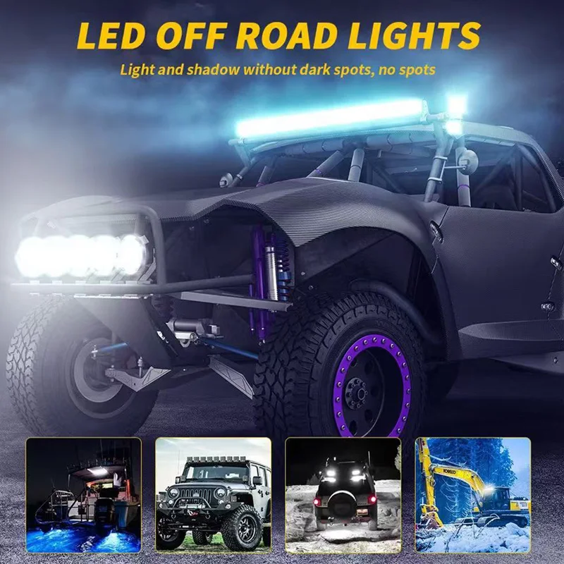 4inch 57W 6000K 5700LM Circular Waterproof LED WorkLight Spotlight Headlight Bulbs for Off-Road Suv Boat 4X4 offroad Car 12v24v