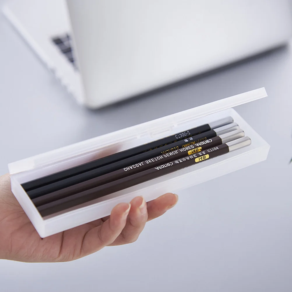 Astucci per matite in plastica da 2 pezzi 18 * 5 * 2 cm Custodia trasparente satinata per studenti di viaggio scolastico Astuccio per matite