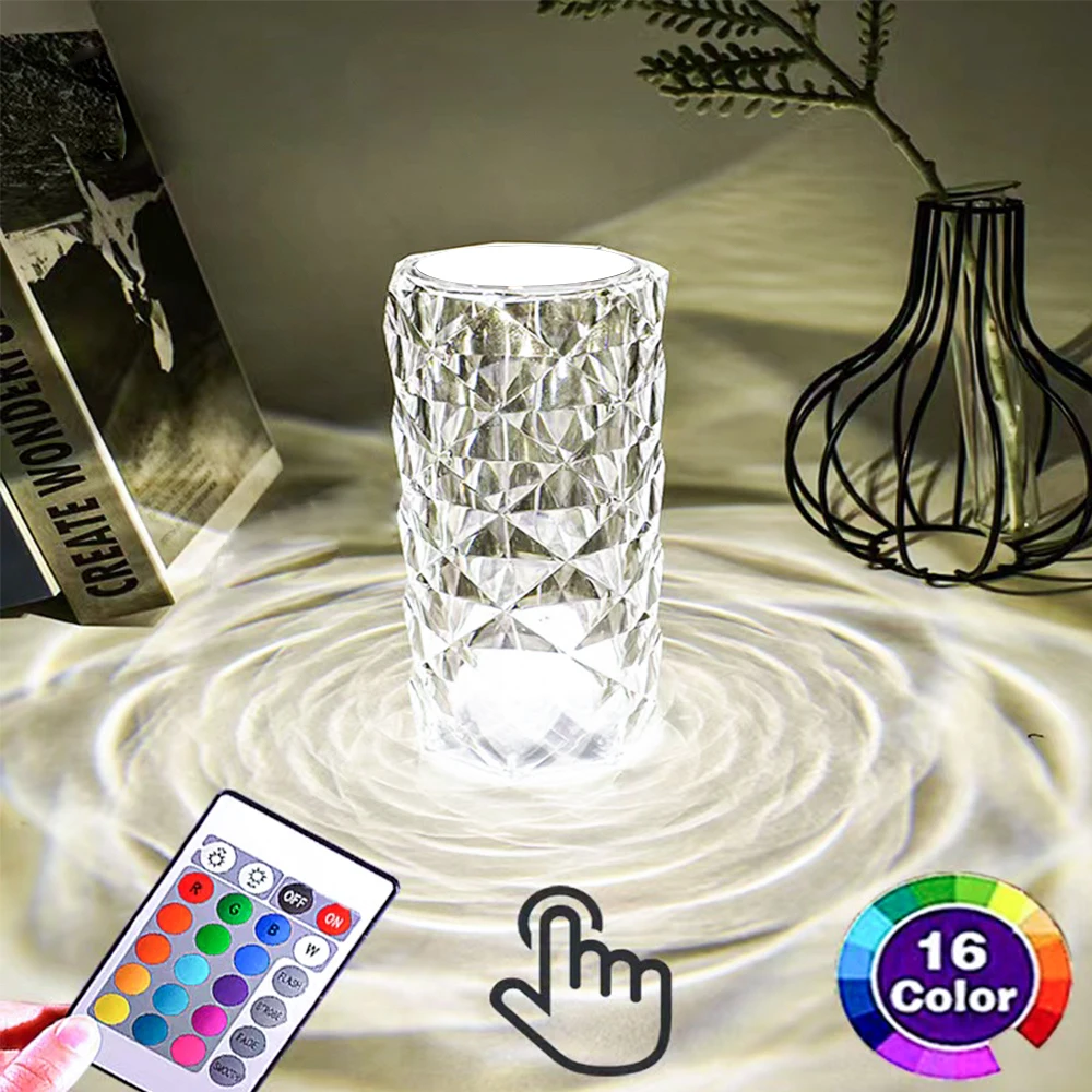 Elegant Rose Night Lamp 3-Level Brightness & 16-Color RGB, Petal-Like Glow