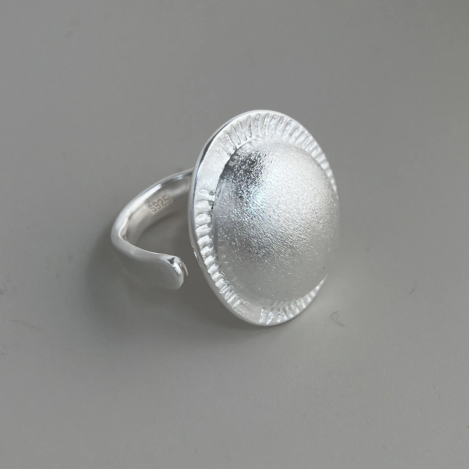 BF CLUB 925 Sterling Silver Ring For Women Jewelry Round Shape Open Vintage Handmade Ring Allergy For Party Birthday Gift