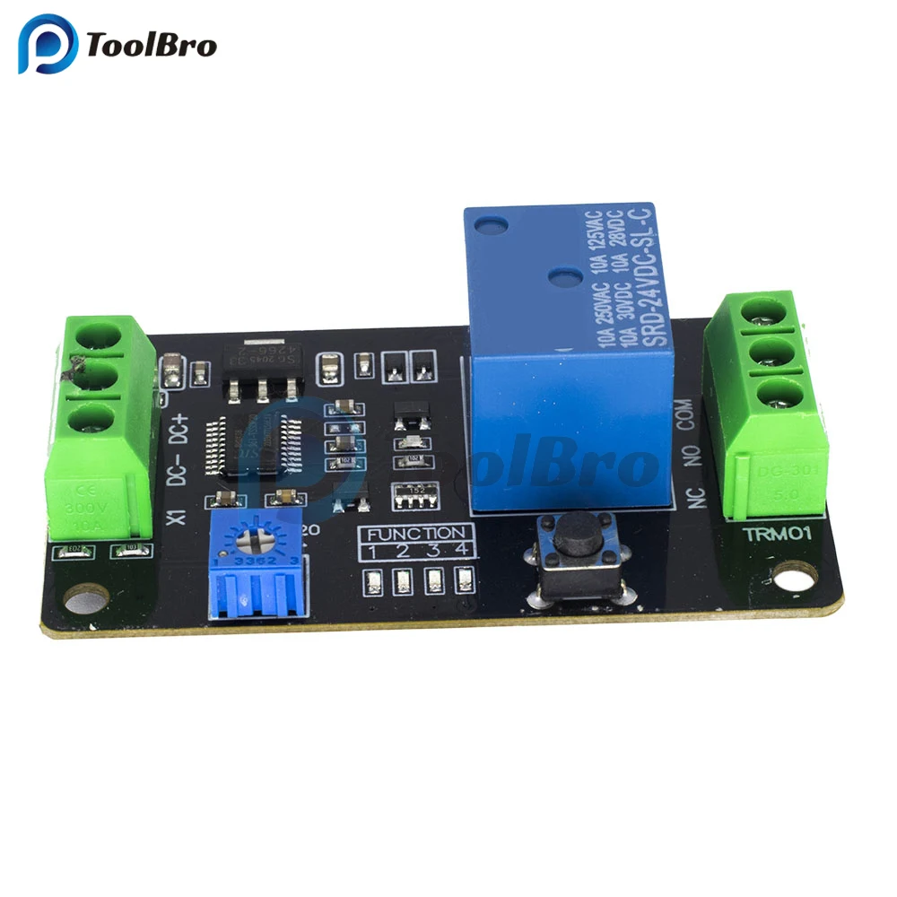 TRM01 Time Delay Relay Module DC 5V 12V 24V Self-Locking Timer Delay Switch Power-On Delay Disconnect Timming Relay Board