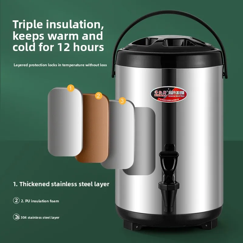 

Large Capaci Double Layer 304 Stainl Steel Insulated Milk Tea Buet Cold Drink Buet Home Use Soy Milk Buet Commerci...