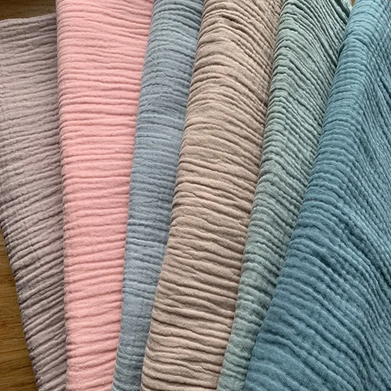 2 Meter Natural 100% Cotton Double Gauze Fabric 135 Cm Width 125 Gsm Baby Clothes For Sample Testing CD03B