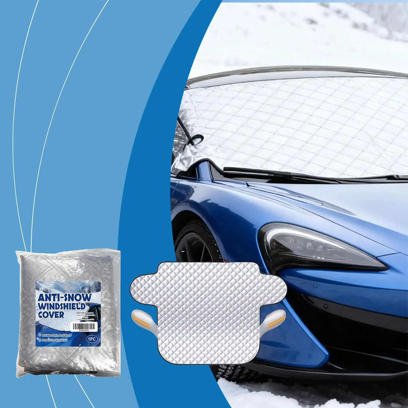 

Windshield Snow Cover Waterproof Windproof Foldable Protector Windshield Cover For Snow For Winter Frost Rain Sun Exterior
