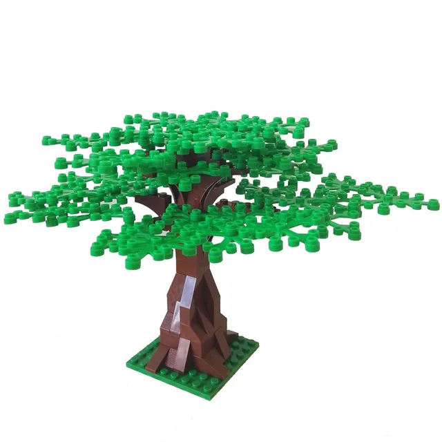 DIY Building Blocks Bricks MOC Garden Plant Tree Courtyard Compatible All Brands Particles Enlighten Toys City Street View